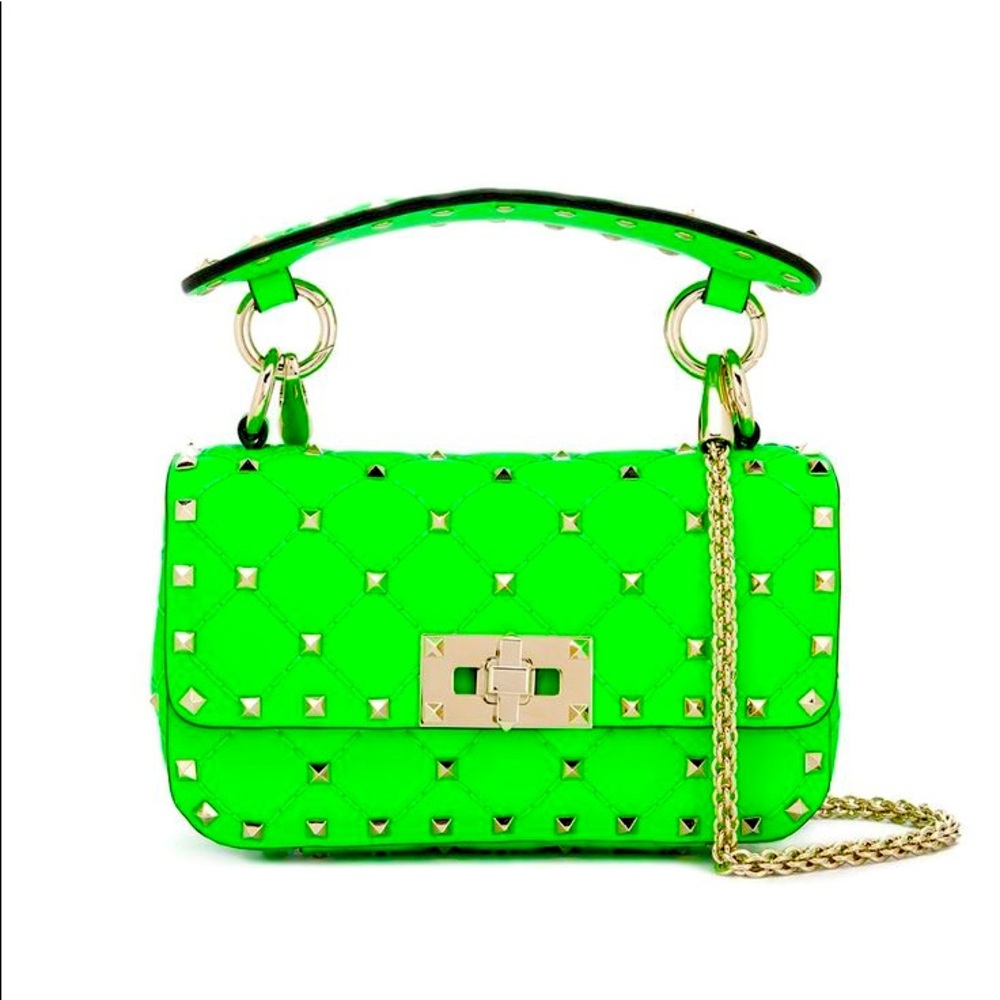 Valentino Garavani Rockstud Spike It Bag in Neon Green